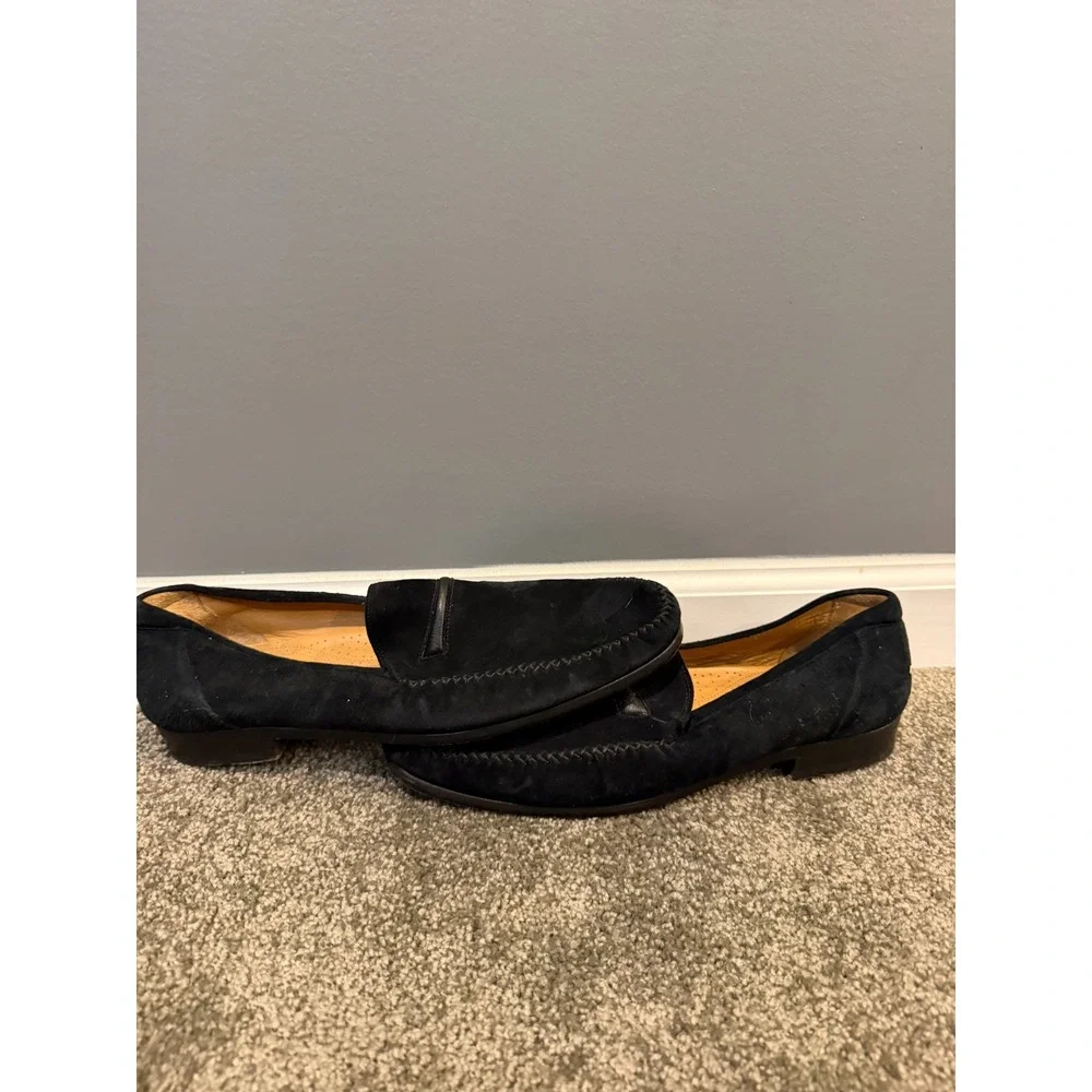 Tommy Bahama Pamplona Penny Loafer Shoes Mens 12M Black Suede Slip On Low Top